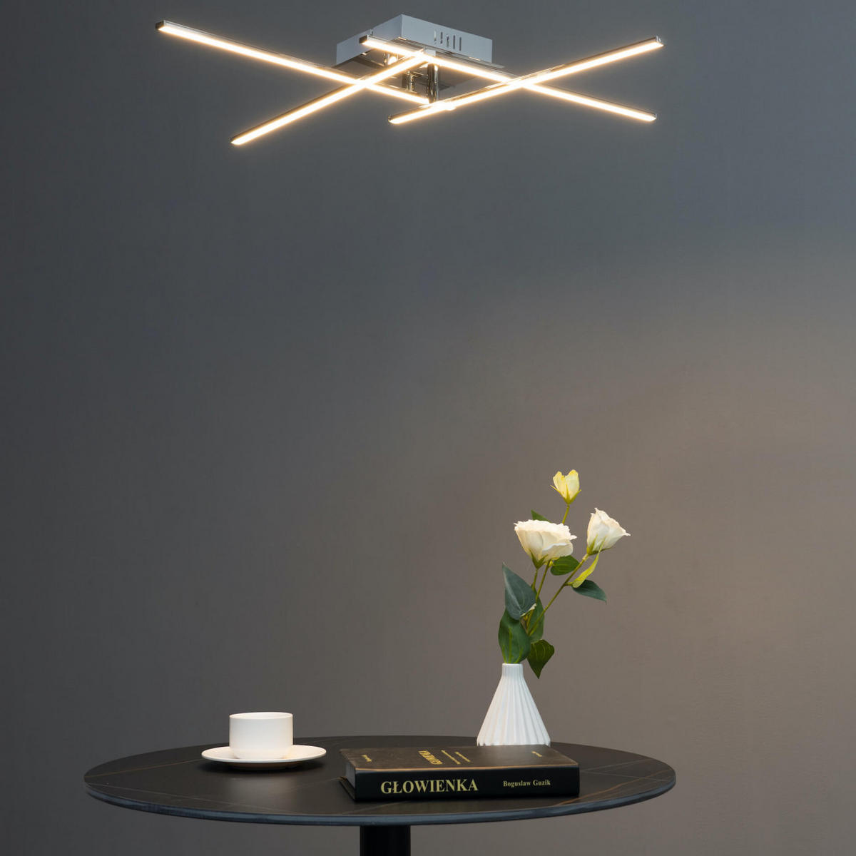 DECKENLEUCHTE Yuna, Silber/Chrom, 75cm - Chromfarben, Metall (75/75/8cm) - KOSILUM