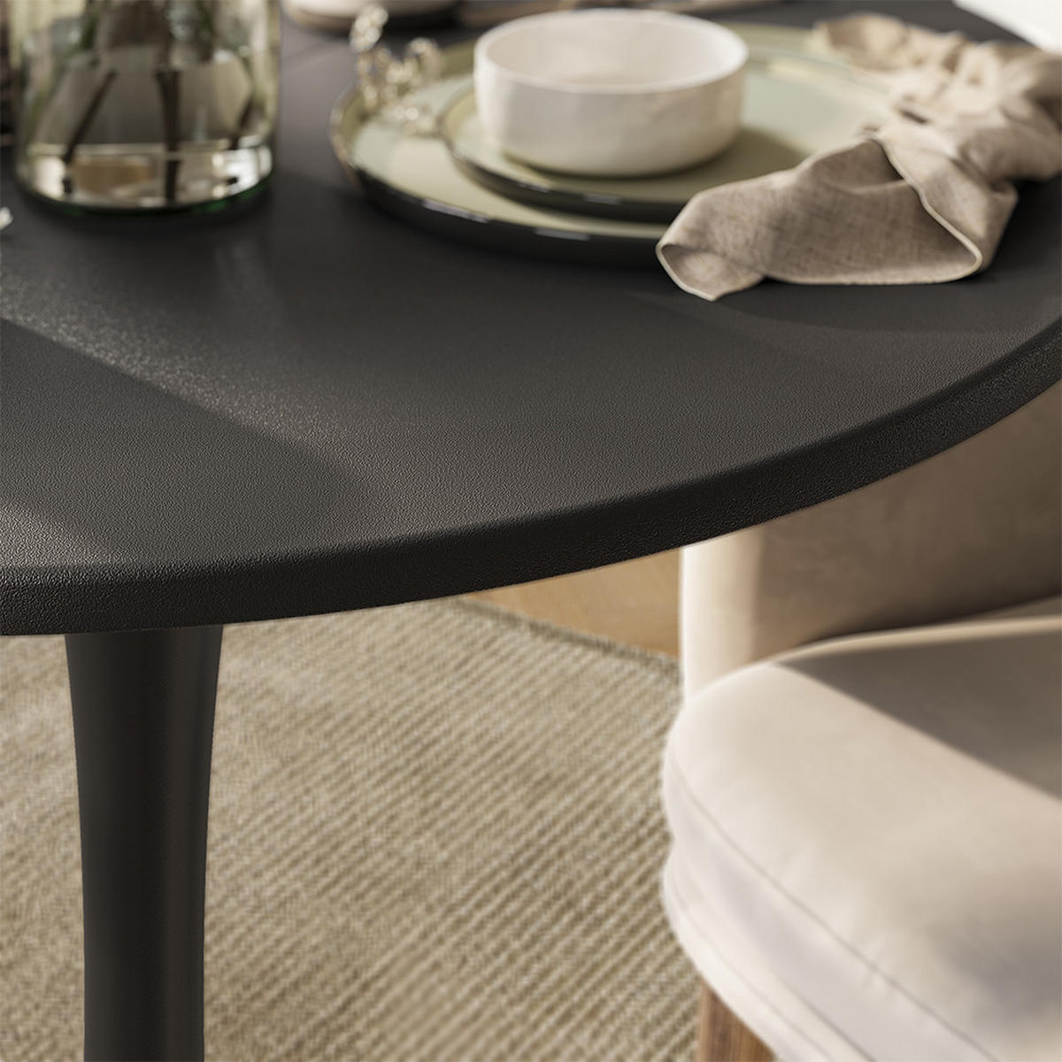 ESSTISCH Carl Schwarz 80 x 80 cm - Schwarz, Holzwerkstoff (80/80/73cm) - Vicco