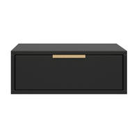 NACHTTISCH VENA Schwarz 50 cm - Goldfarben/Schwarz, Holzwerkstoff/Kunststoff (50/20.2/37cm) - Selsey