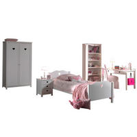 KINDERZIMMER Kamila 11 weiß aus MDF mit Bett, Schrank und Nachtkonsole - Weiß, Holzwerkstoff (400/1/200cm) - 58aufmkessel