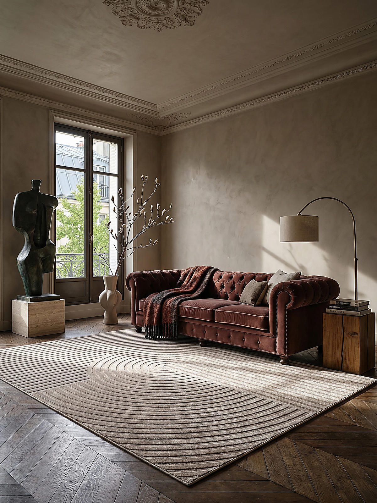 KURZFLORTEPPICH Geometrisch ERESMA Polyester Beige 140 x 200 cm - Beige, Textil (140/200cm) - KADIMA DESIGN