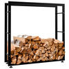 KAMINHOLZREGAL innen Metall SATLO Kaminholzständer Schwarz 25x100x100 cm - Schwarz, Metall (100/100/25cm) - DELUKE