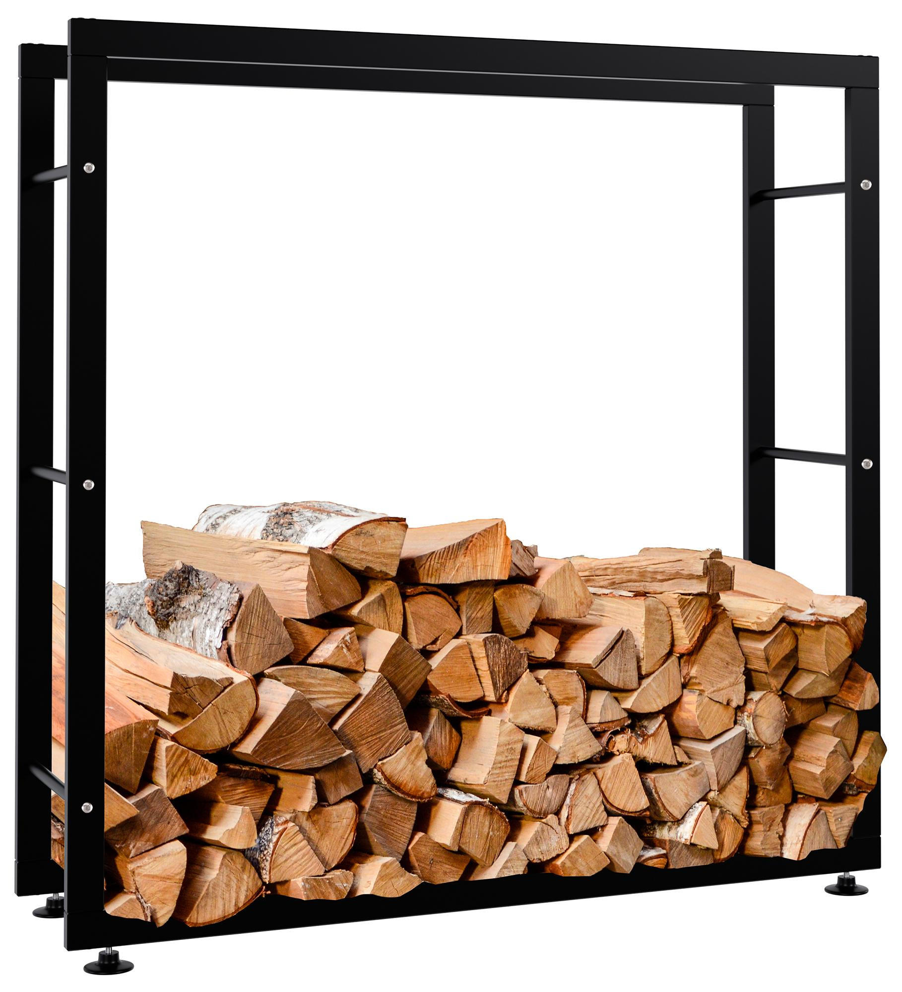 CLP KAMINHOLZREGAL Schwarz 100cm × 25cm × 100cm