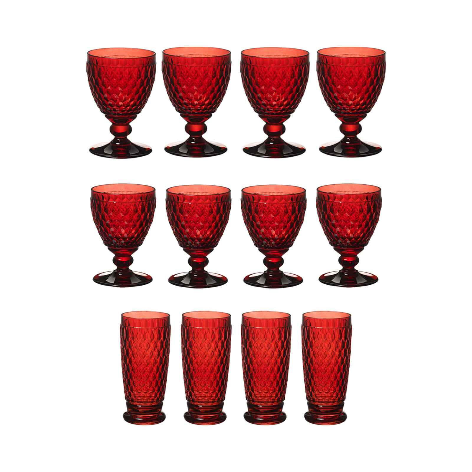 WEIN- & LONGDRINKGLÄSER Boston Coloured rot 12er Set - Rot, Glas - Villeroy & Boch