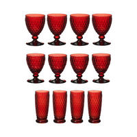 WEIN- & LONGDRINKGLÄSER Boston Coloured rot 12er Set - Rot, Glas - Villeroy & Boch