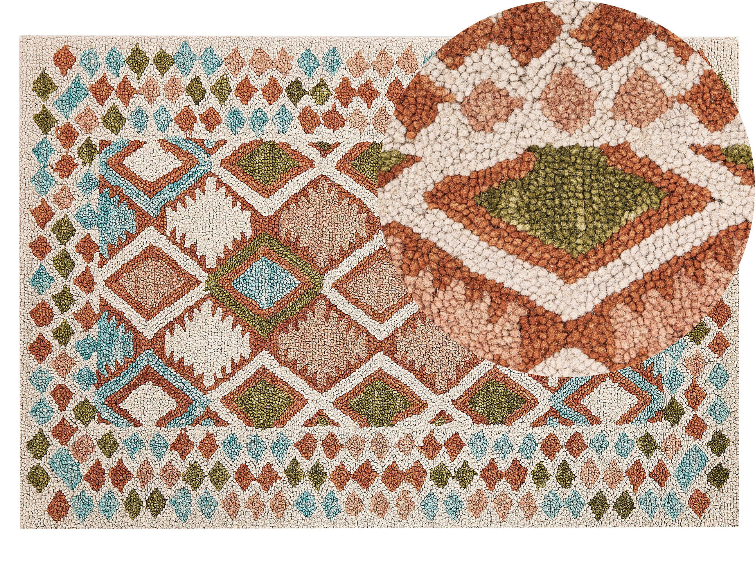 TEPPICH geflochten Ermenek 200/140 cm - Multicolor, Textil (140/200cm) - Beliani