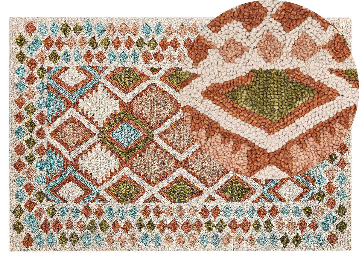 TEPPICH geflochten Ermenek 200/140 cm - Multicolor, Textil (140/200cm) - Beliani