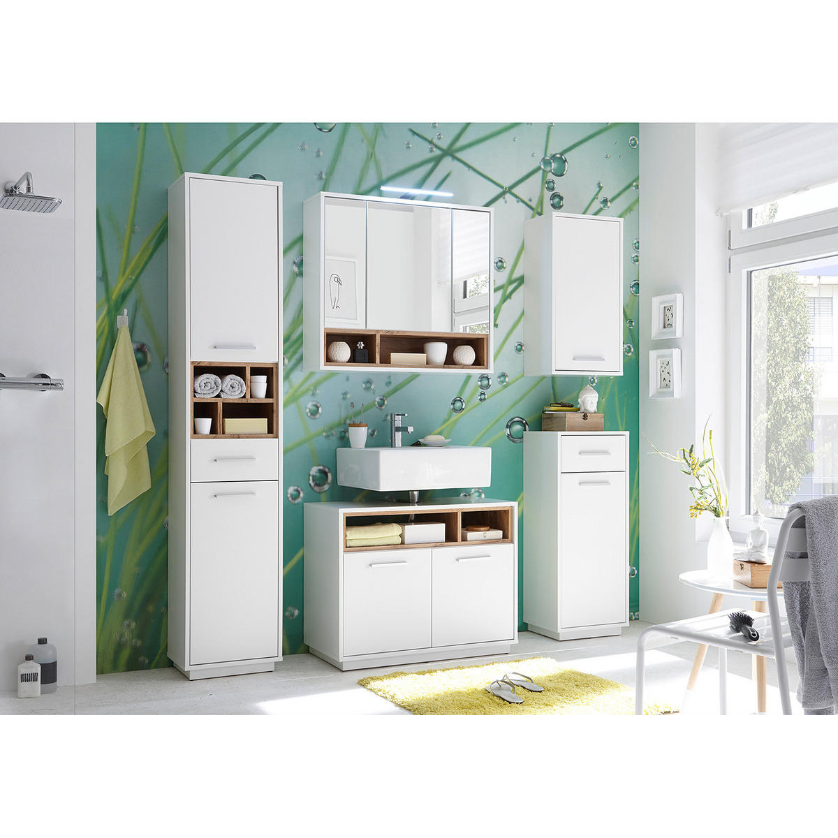 WASCHBECKENUNTERSCHRANK - Weiß, Holzwerkstoff (80/64/40cm) - home24