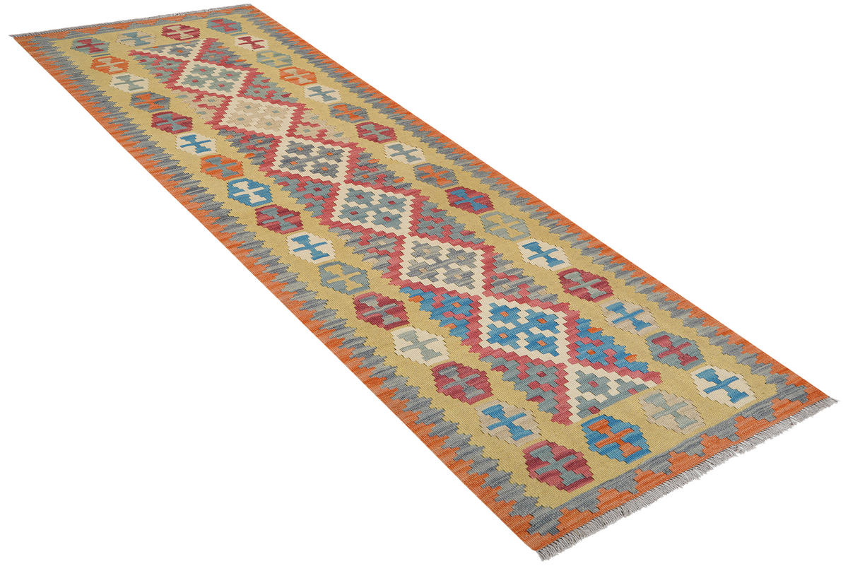 HANDWEBTEPPICH Kelim Gashgai Rot 245/86 cm Schurwolle - Rot, Textil (86/245cm) - Looma