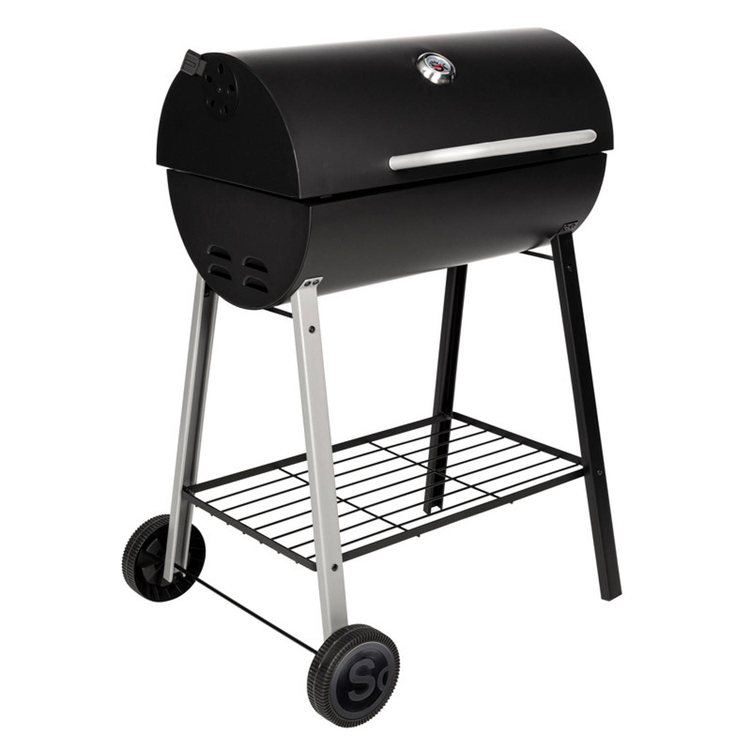 HOLZKOHLEGRILL Dakota Schwarz - Schwarz, Metall (56.5/95.5/82cm)