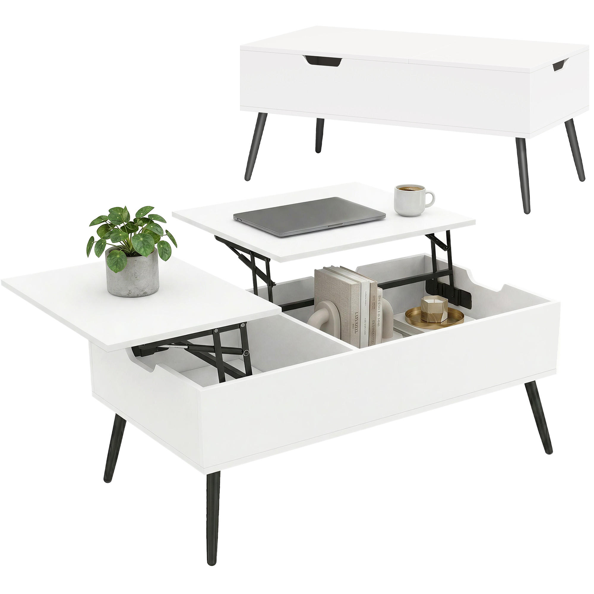 BEISTELLTISCH Weiß 1 Stück - Weiß, Naturmaterialien (100/50/43.6cm) - GiPP