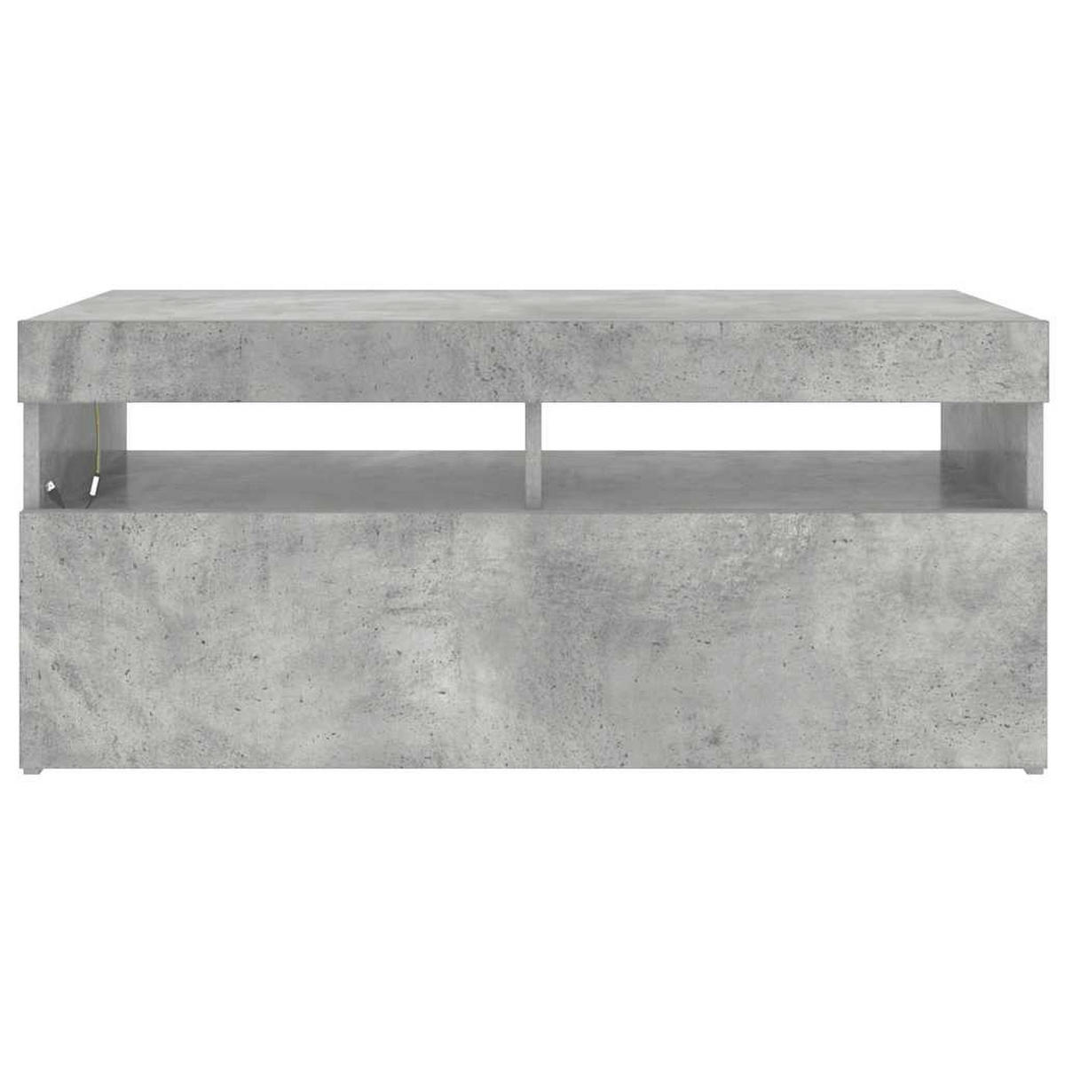 LOWBOARD mit Led-Leuchten 90/35/40 cm aus Holzwerkstoff in Betongrau - Hellgrau, Holz (90/40/35cm) - vidaXL