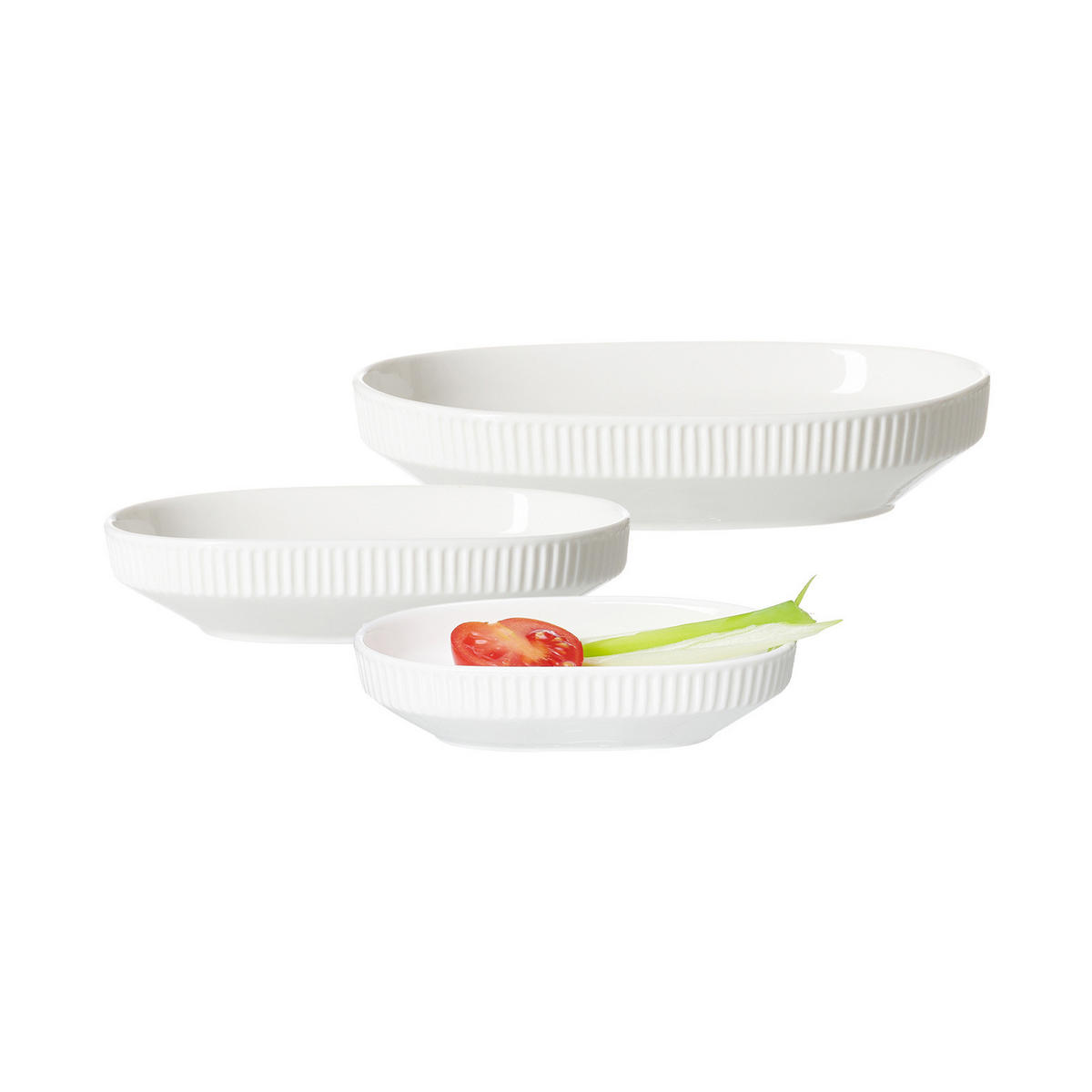 SERVIERSCHALEN-SET Kelly weiß 3er Set - Weiß, Keramik (1/1/1cm) - Ritzenhoff Breker