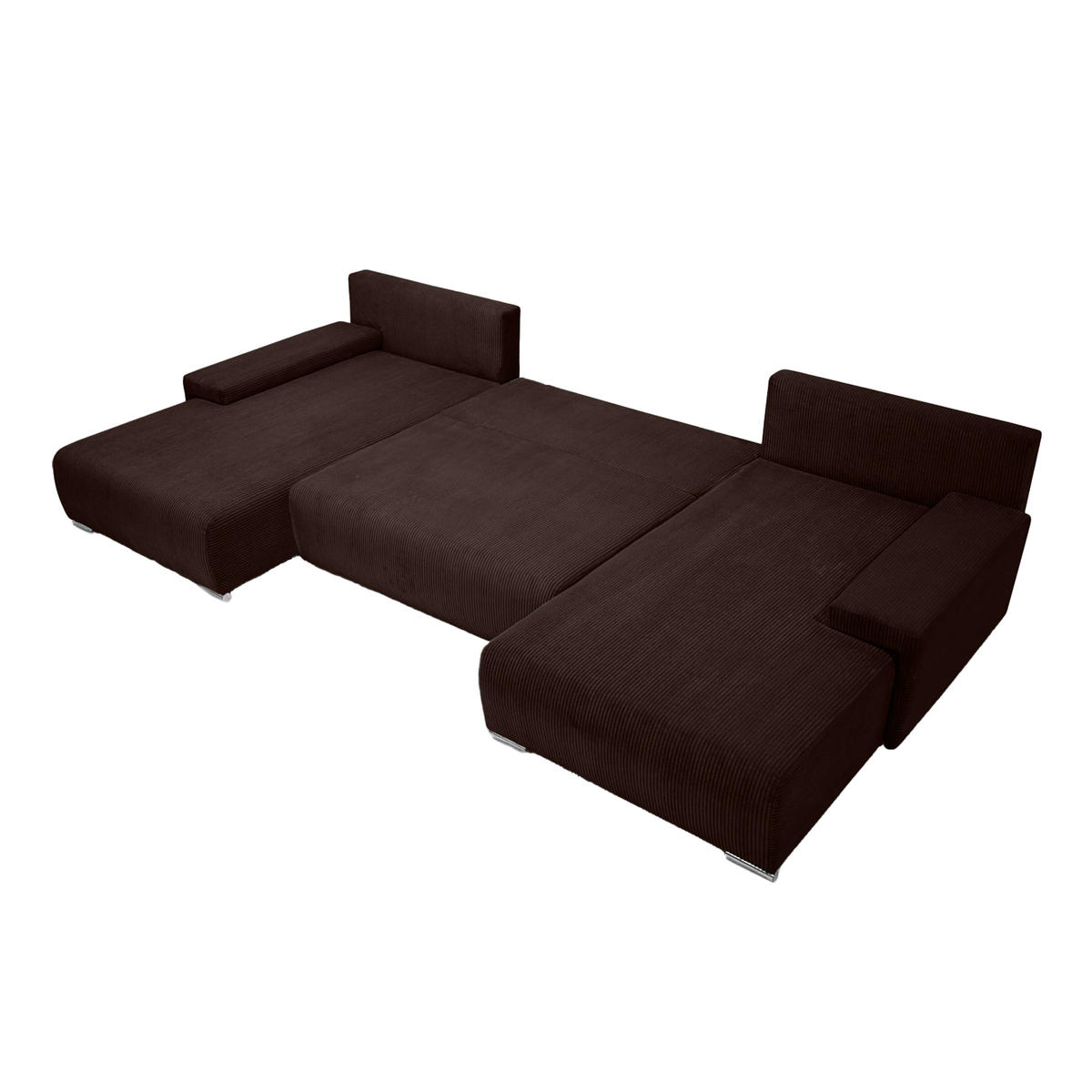 ECKSOFA Trawanga mit Schlaffunktion, Dunkelbraun - Dunkelbraun, Textil (348/188cm) - Fedve