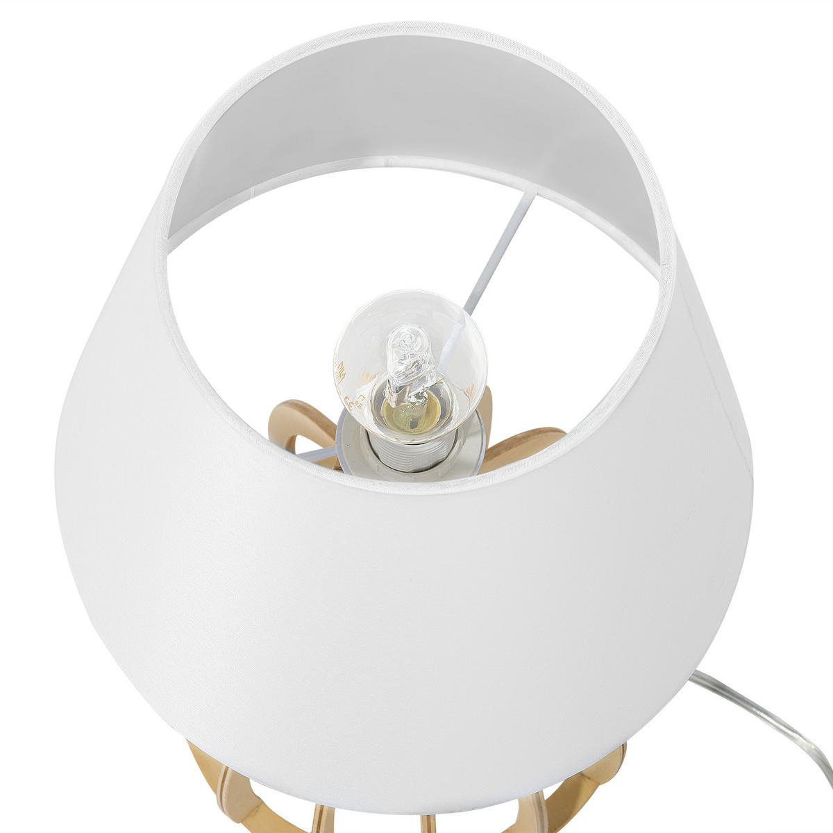 TISCHLAMPE Agueda 22/22/36 cm - Weiß, Holzwerkstoff (22/22/36cm) - Beliani