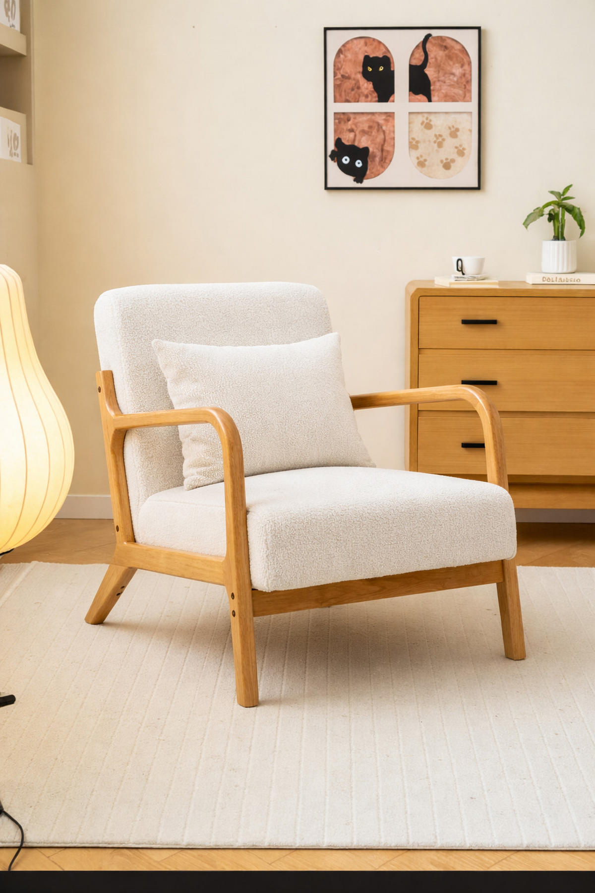 SESSEL Holz Weiß - Weiß, Holz (64/74/80cm) - Nordlys