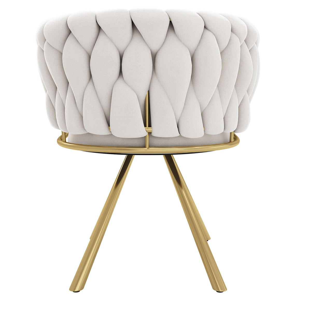ESSZIMMERSTUHL 4er-Set drehbar Samt Beige/Gold - Beige, Metall (54/72/59.2cm) - Meubliv
