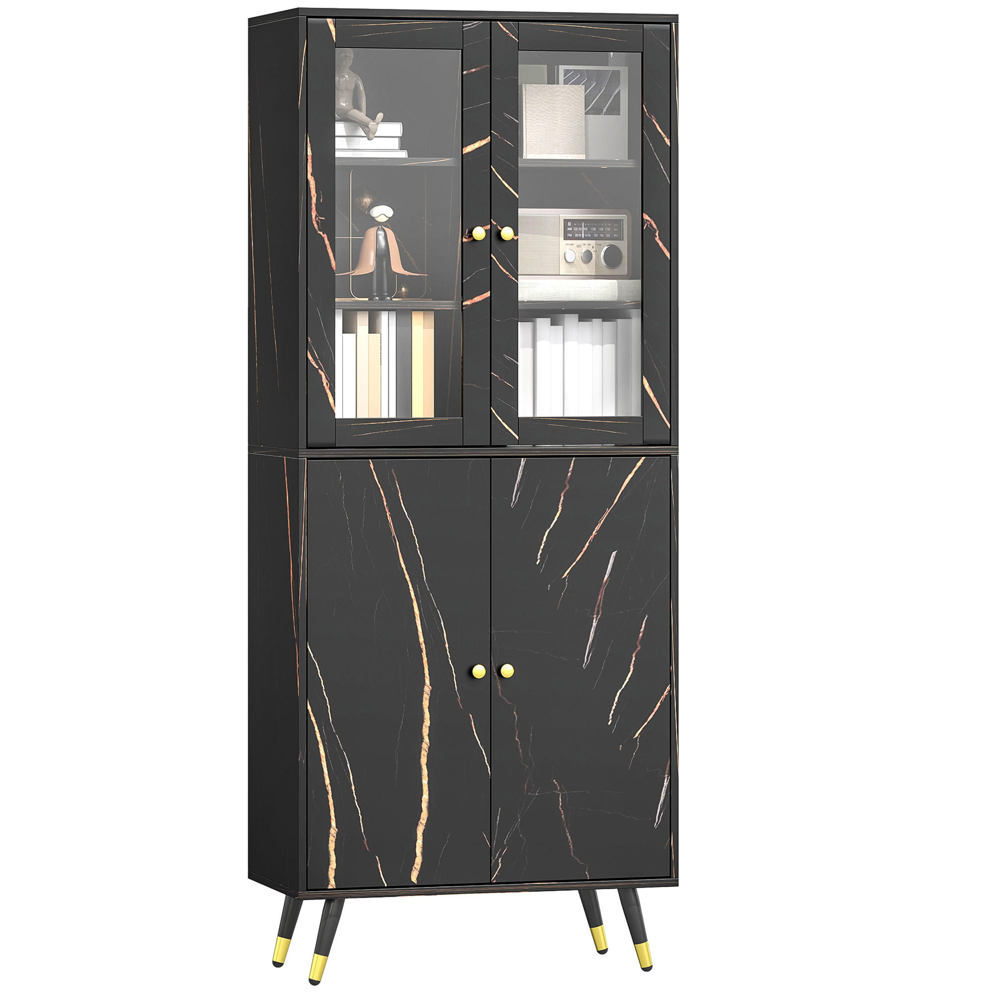 Pangivo Bücherregal Schwarz 35x170x70 cm