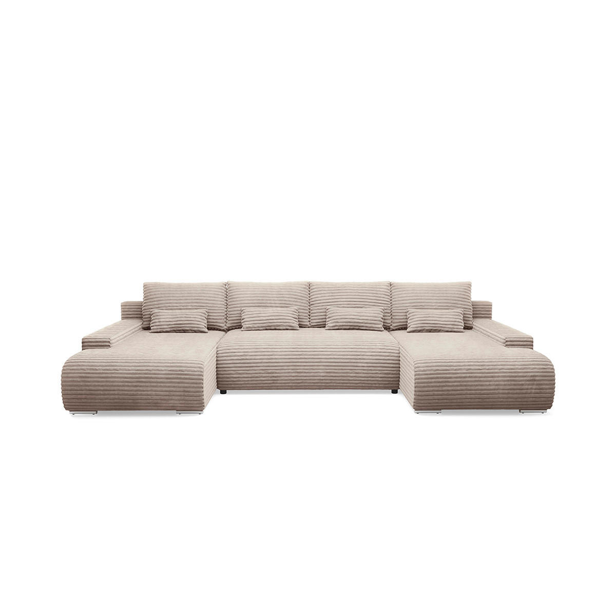 PANORAMASOFA Ivana 4 Sitzplätze Taupe - Taupe, Holz (350/85/172cm) - Petits-meubles