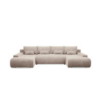 PANORAMASOFA Ivana 4 Sitzplätze Taupe - Taupe, Holz (350/85/172cm) - Petits-meubles