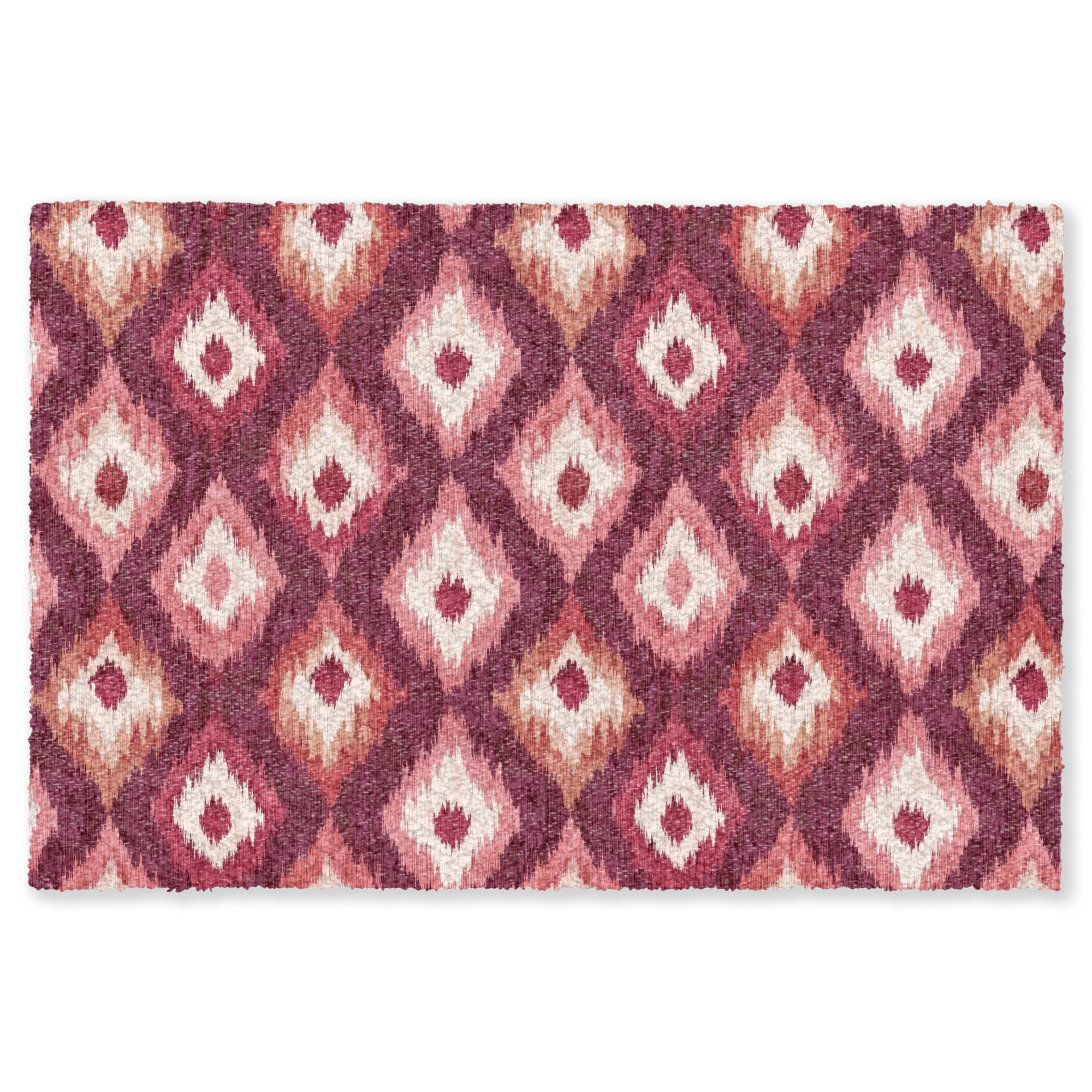 TEPPICH - Diamantformen - Rosa - Muster - Textur - 120x80 cm - Bordeaux, Kunststoff/Textil (120/0.4cm) - OnlyWow