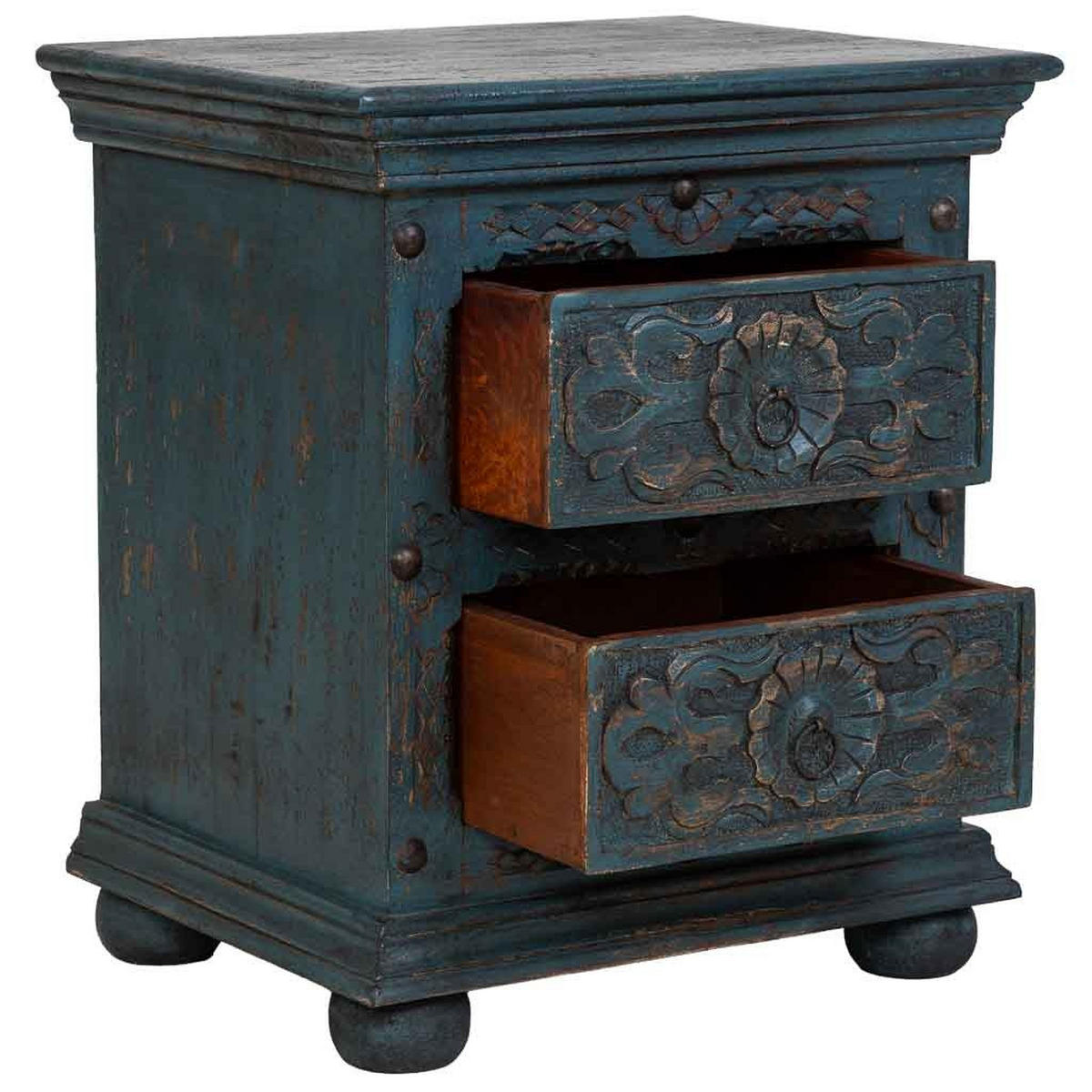 NACHTTISCH aus holz 50x40x60cm - Blau, Holz (50/60/40cm) - Wanderlust