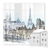 SCHLÜSSELBOX Weiß 30x30 cm – Türöffnung nach rechts - Starker Turm - Blau, Metall (30/30/5cm) - TULUP