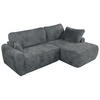 ECKSCHLAFSOFA CUBO L Dunkelgrau Cord - rechts - Dunkelgrau/Schwarz, Kunststoff/Textil (187/273cm) - MKS