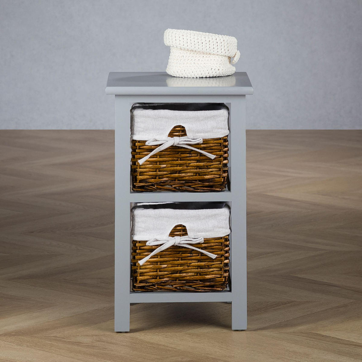 NACHTTISCH NOKOMIS - Grau, Holz (28/46/31cm) - IDIMEX