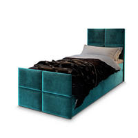 POSTEL BOXSPRING ARIEL 90x200 cm, s matrací a úložným prostorem, petrolejová - petrolejová, kompozitní dřevo/textil (90/200cm) - MASSENO