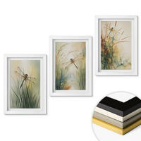 WANDBILDER 3er-Set - 20x30 cm Weißer Rahmen - Libellengräser über dem Wasser - Weiß, Kunststoff (20/30cm) - ArtPrintCave