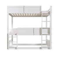 ETAGENBETT 90/200 cm Weiß aus Holz, modular und platzsparend - Weiß, Holzwerkstoff (90/200cm) - Flora Grace