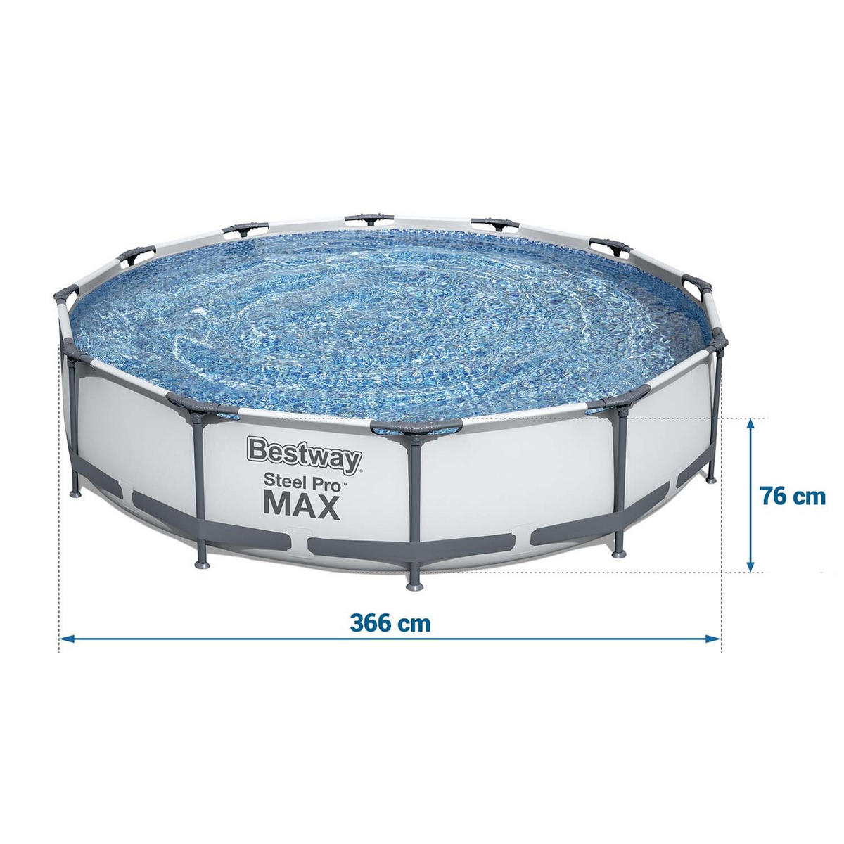 POOL SET 366 x 76 cm, 16in1 - 56416 - Grau, Textil (366/76cm)