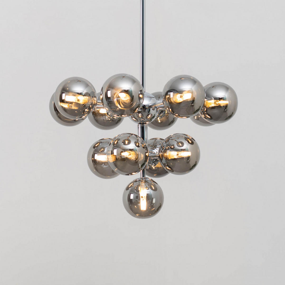 HÄNGELEUCHTE Nizzalo, Silber/Chrom, 35cm - Chromfarben, Glas (35/50/35cm) - KOSILUM