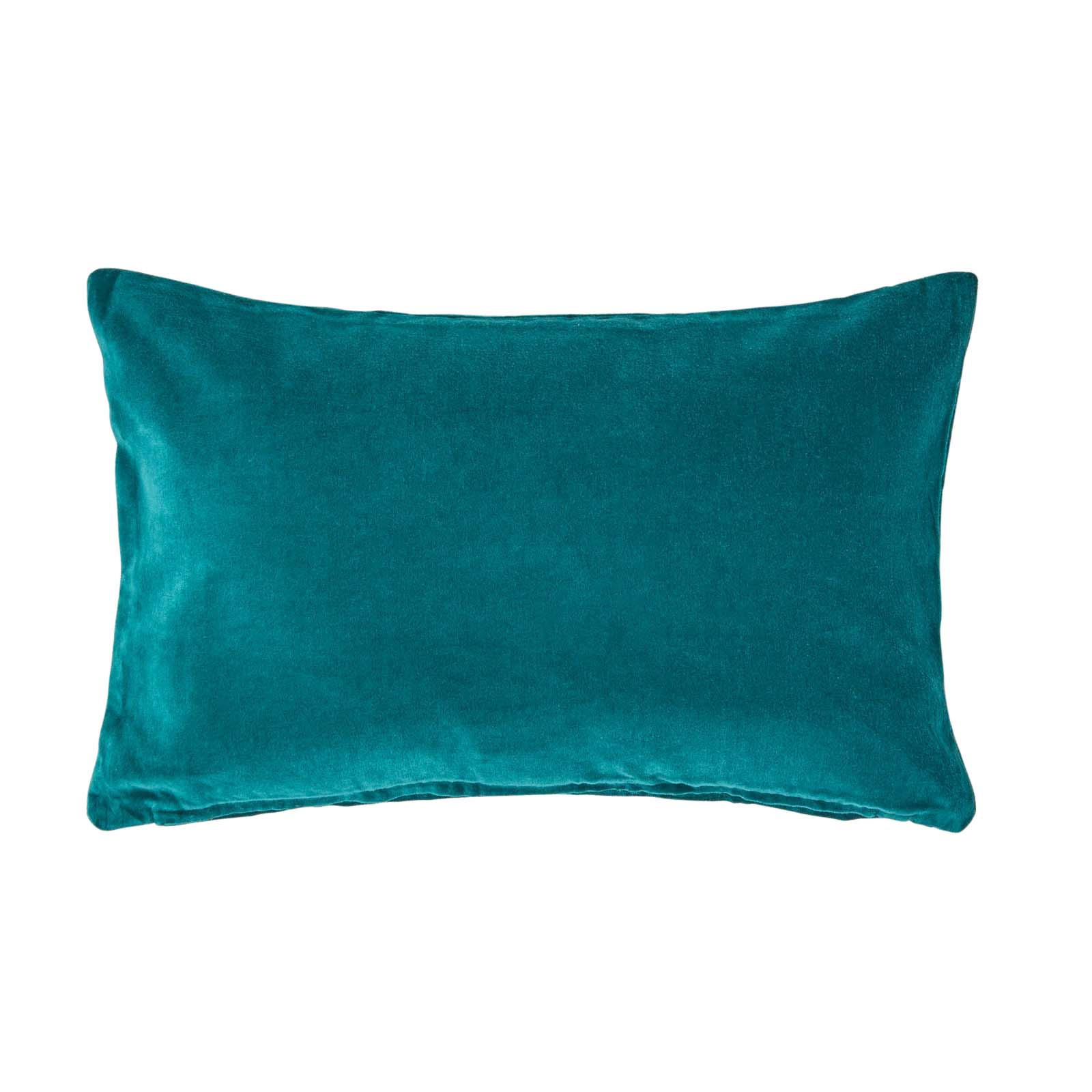 KISSENHÜLLE Baumwollsamt petrol 30/50 cm - Petrol, Textil (30/50cm) - Homescapes