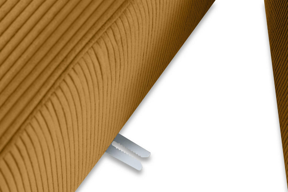 PANORAMA-ECKSOFA BUFFO 7/8 Sitzer mit extrem weicher Sitzfläche, Kordstoff, gelb - Gelb, Textil (424/73/180cm) - KONSIMO®