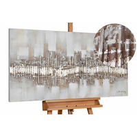 ACRYLBILD HANDGEMALT 120/60 cm - Beige/Grau, Holz/Textil (120/60cm) - KUNSTLOFT