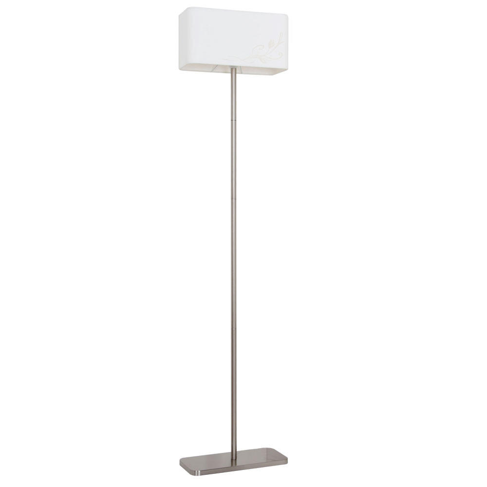 LED STEHLEUCHTE Nelson Silber Metall Textil - Silberfarben, Metall (36/16/154.6cm)