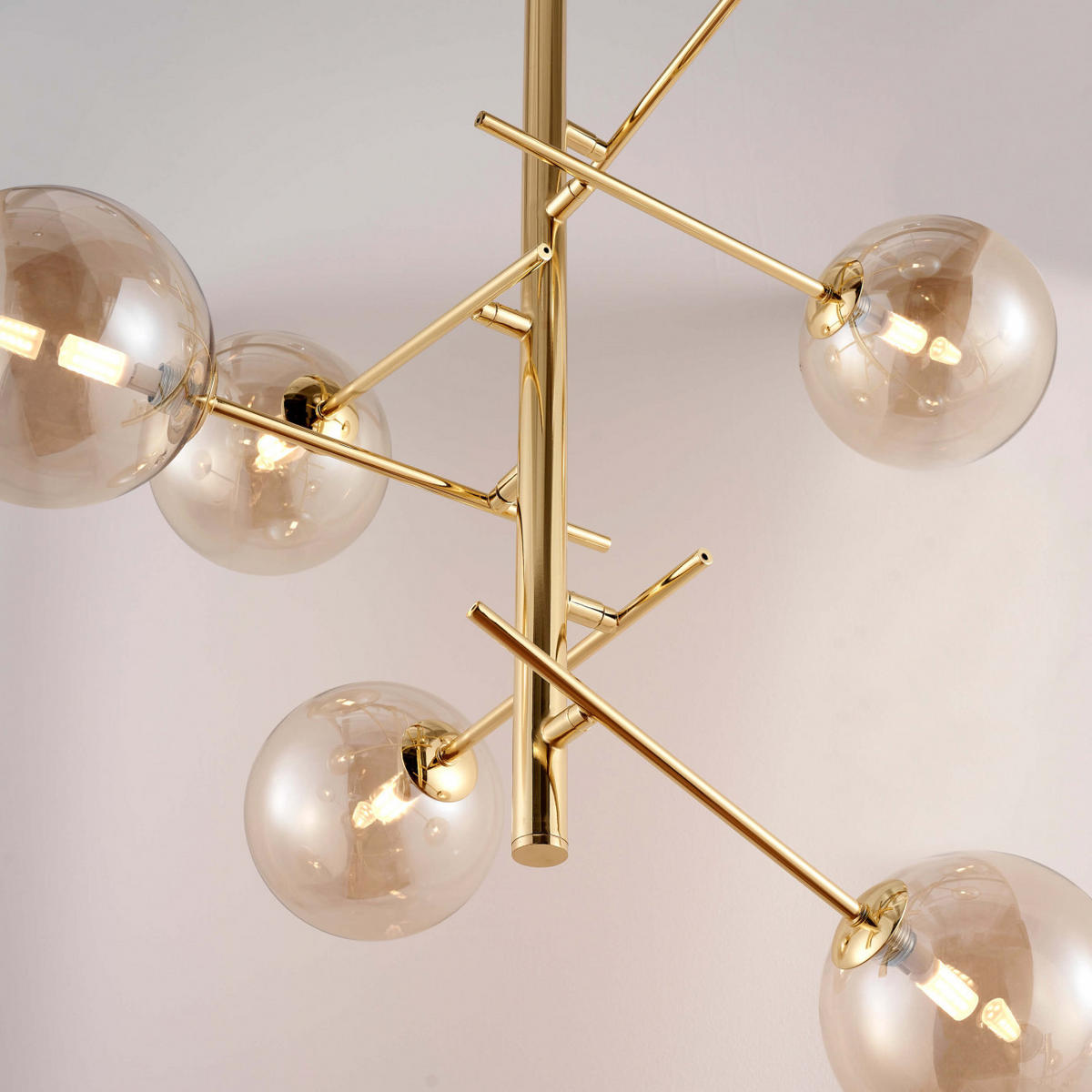HÄNGELEUCHTE Onolia, Gold / Messing, 81cm - Goldfarben, Glas (63/63/81cm) - KOSILUM