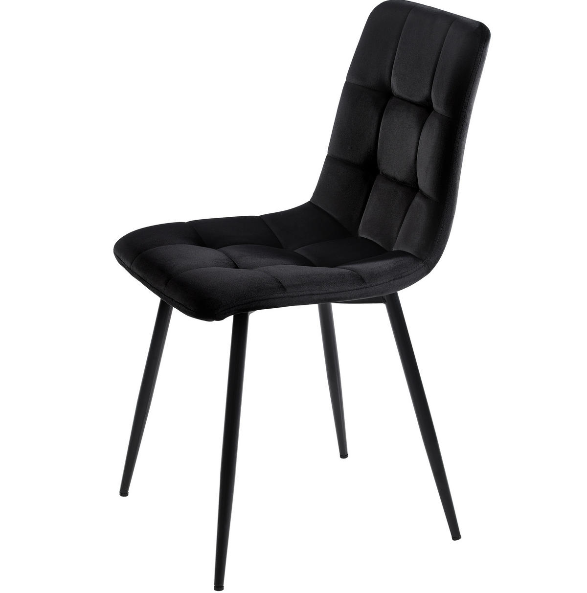 ESSZIMMERSTUHL 4er-Set Samt Schwarz mit Metallgestell - Schwarz, Metall (44/86/46cm) - Meubliv