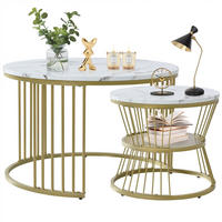 COUCHTISCH-SET, Weiß,77 x 77 cm/ 45 x 45 cm, 2 Teile - Weiß, Holzwerkstoff (70/70/45cm) - GENKI LIVING