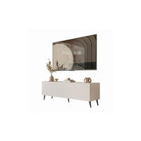 TV-SCHRANK COLGANTE 150/40/49 cm schräge schwarze Füße mit LED-Beleuchtung Kaschmir - Kaschmir/Schwarz, Holzwerkstoff (150/49/40cm) - Lookway