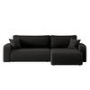 SCHLAFSOFA MILANO XL und bettkasten stoff Poso Dicker Cord Schwarz Rechts - Schwarz, Holz (274/82/145cm) - Kaiser Möbel