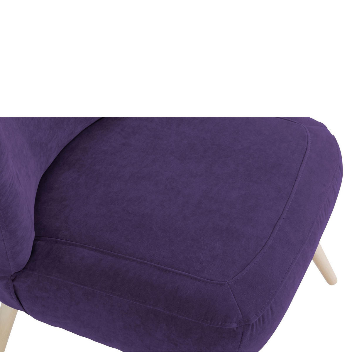 SESSEL Kathy Bezug Veloursstoff Buche natur / violett - Lila, Kunststoff (70/86/69cm) - 58aufmkessel