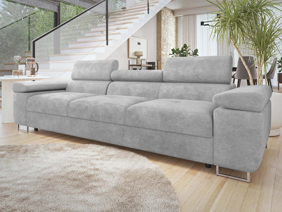 SOFA Torezio 3 - Greige, Holz/Textil (263/90/102cm) - MIRJAN24