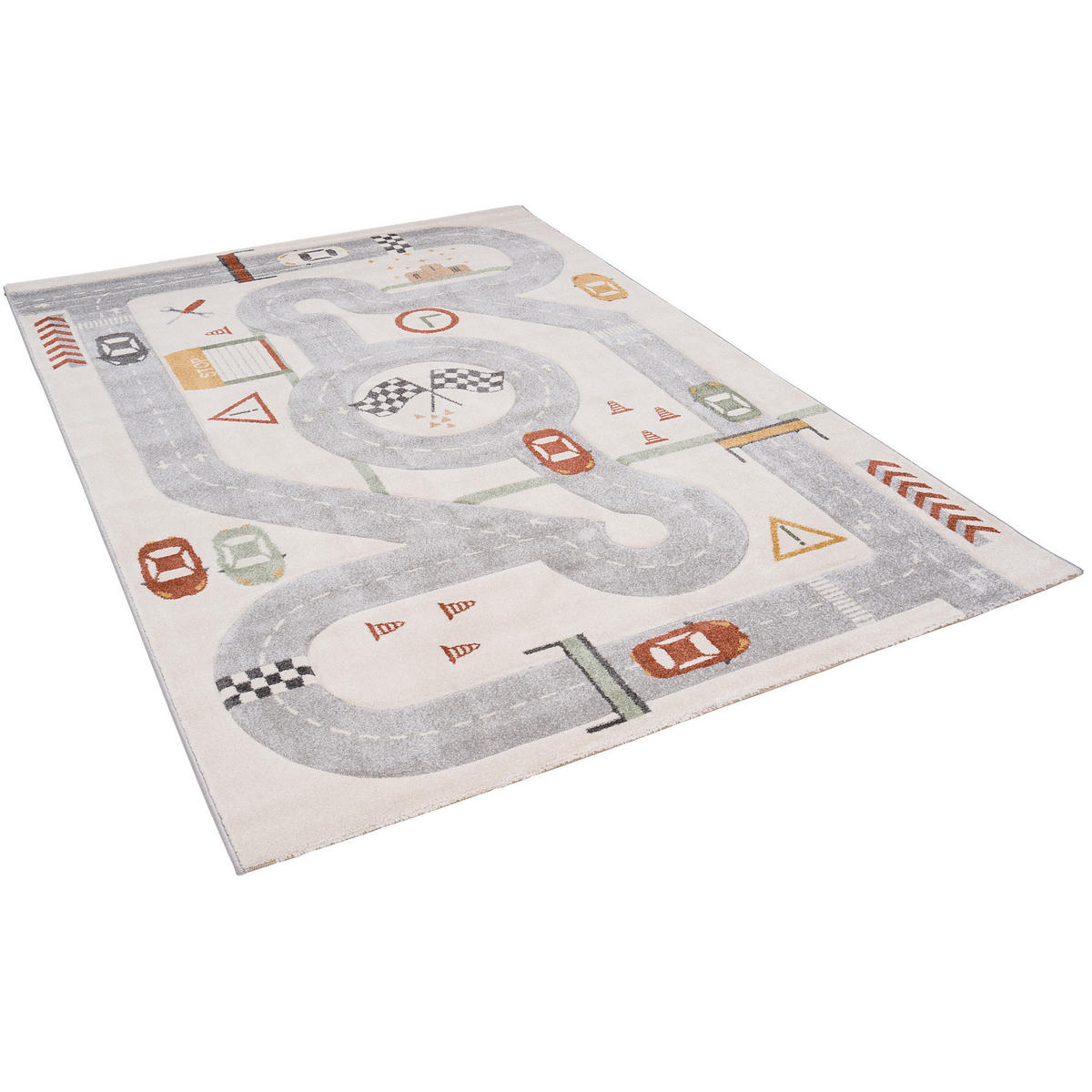 KINDER TEPPICH MAUI KIDS RENNBAHN - Grau, Textil (140/200cm) - Pergamon