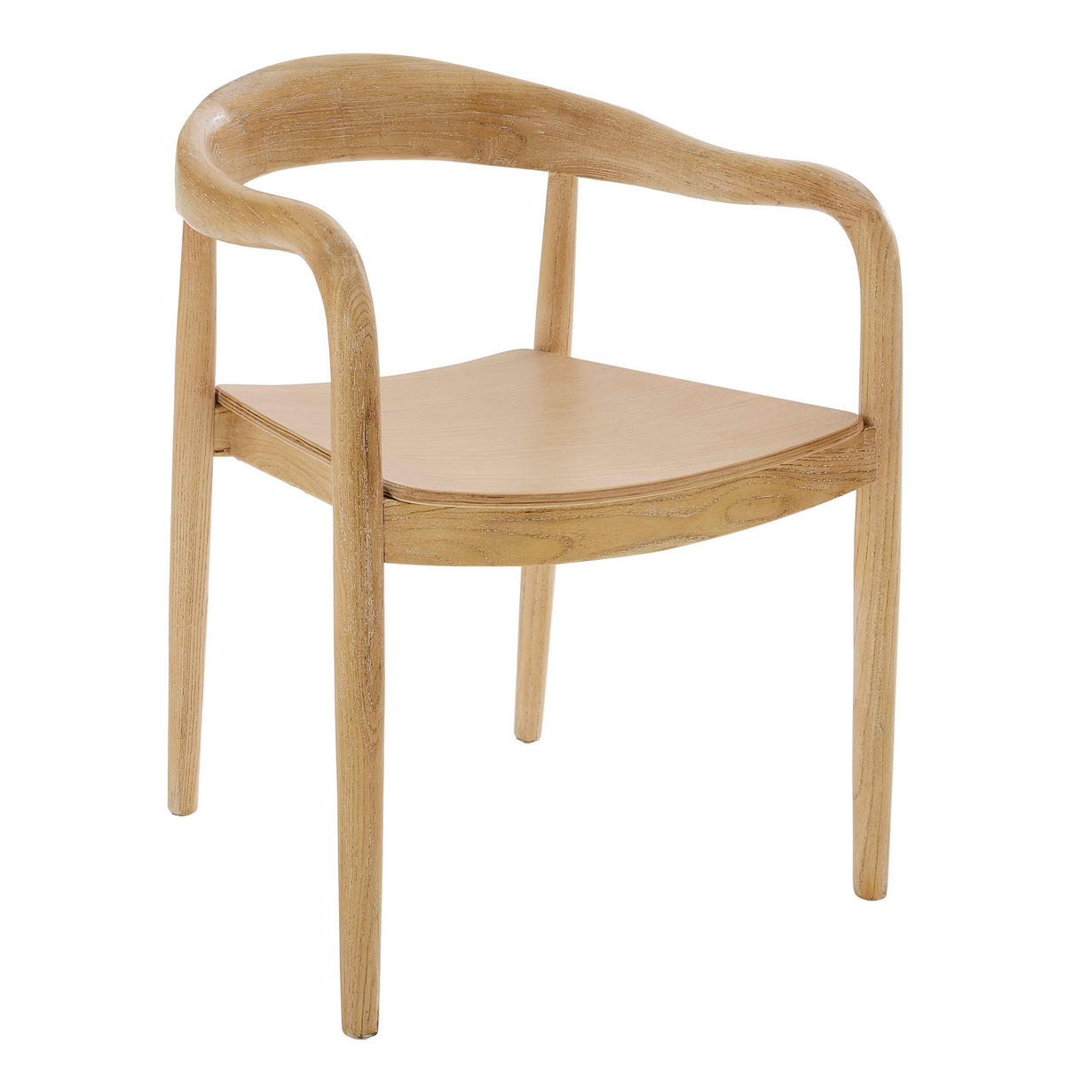 STÜHLE 2-tlg., Holz - Eichefarben, Holz (55/75/55cm) - Oviala