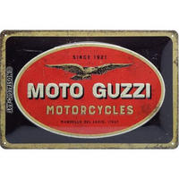 BLECHSCHILD 20/30 cm Moto Guzzi Logo - Multicolor, Metall (30/20/0.2cm) - Nostalgic-Art