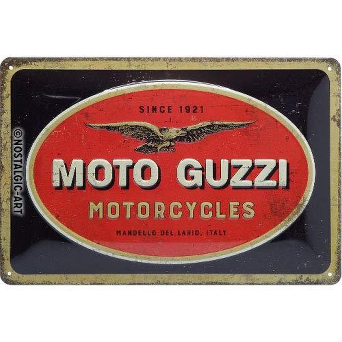BLECHSCHILD 20/30 cm Moto Guzzi Logo - Multicolor, Metall (30/20/0.2cm) - Nostalgic-Art
