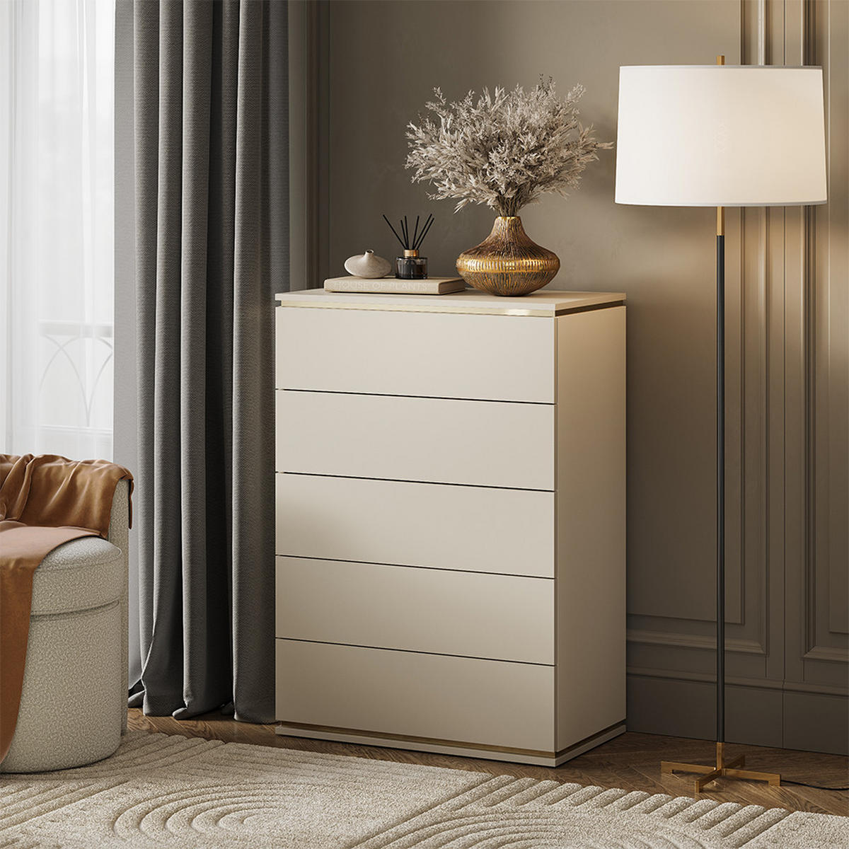 KREDENC Linette Kašmír - kašmírová, kompozitní dřevo (76/109.1/42cm) - Vicco